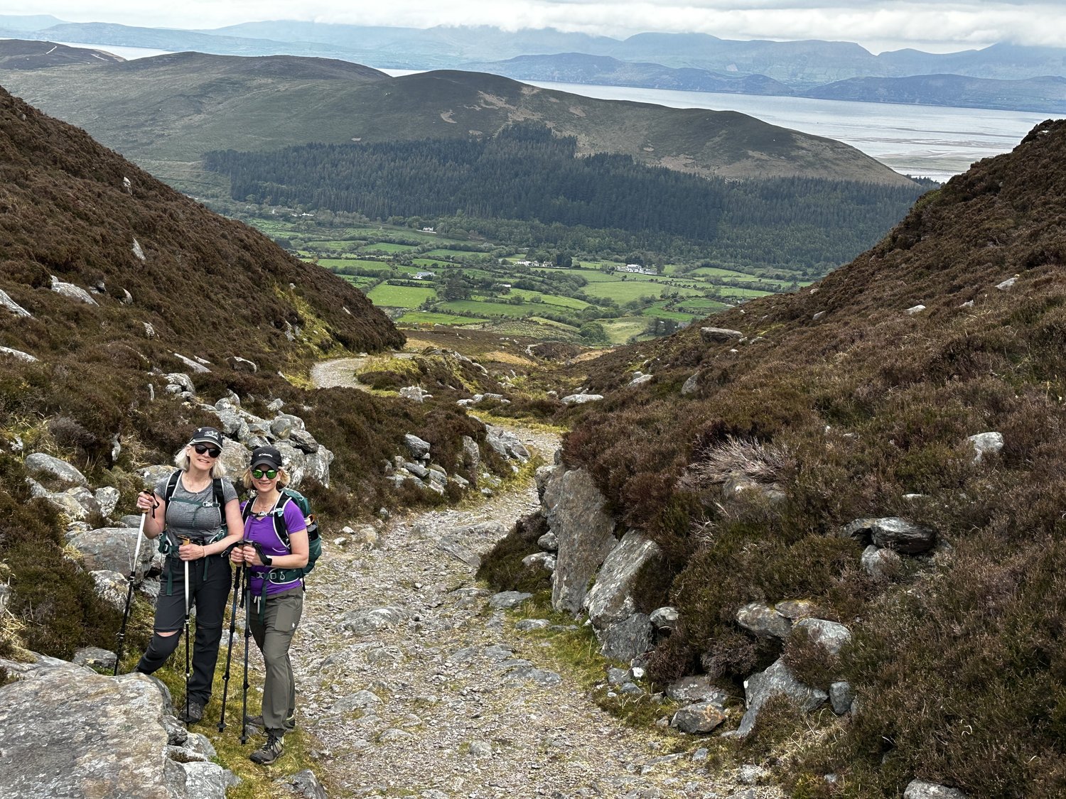 Looking through the Windy Gap at the Dingle peninsula in the distance.