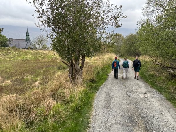 Headed towards the old church at the Galway Bridge in Killarney National Park.